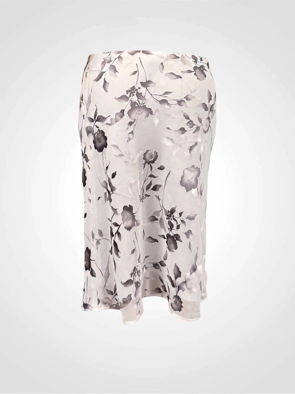 OLIVIERE LOITTA-J2 Floral Iridescent Midi Skirt White & Gray